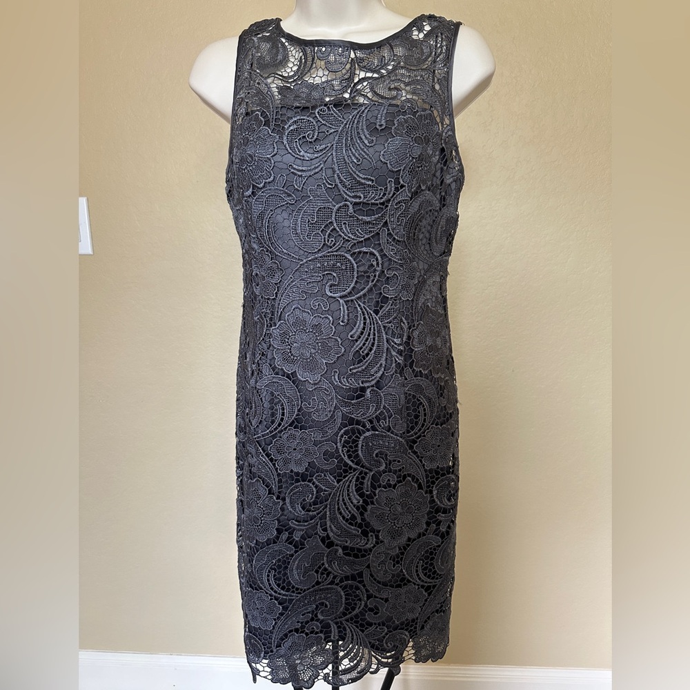Cache Embroidered Lace Dress